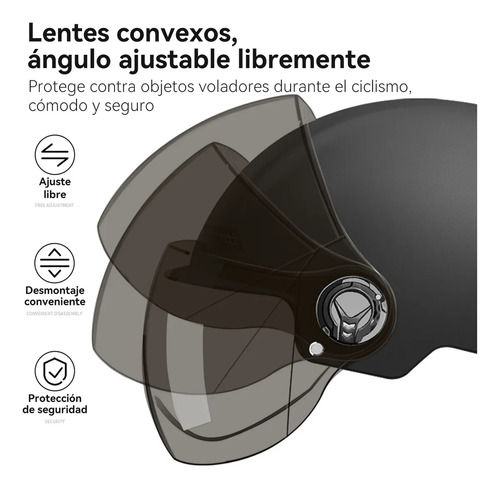 Casco Moto Abatible Plegablegafas Protección Negro Monocolor