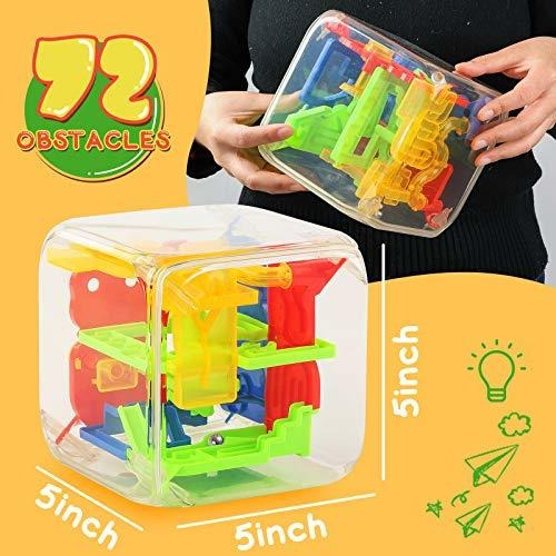 Rompecabeza - 3 Otters 3d Puzzle Maze Cube, 72 Obstacles Puz