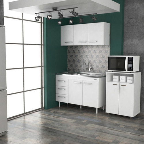 Imagen 2 de 8 de Mueble Mesa Auxiliar De Cocina Rack Puerta Microondas Oferta