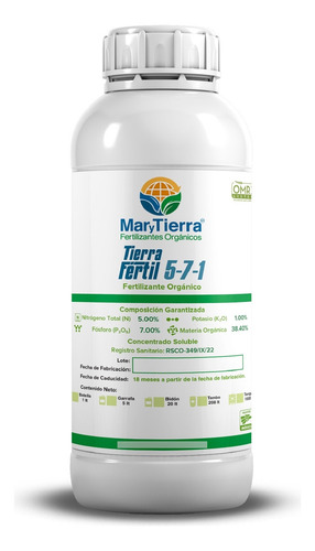 Fertilizante Orgánico De Pescado Floración Tf 5-7-1 1 L