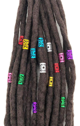 Dreadlocks Cabello Trenzado Puños Cuentas, Anillos