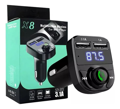 Transmisor Fm Reproductor Estéreo Inalámbrico Mp3 X8 Auto
