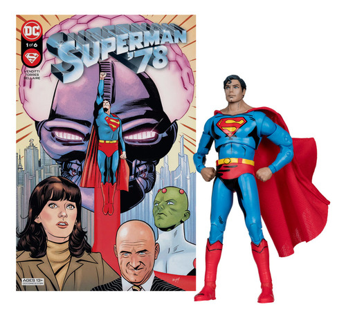 Figura do Superman (dc Page Punchers: Superman) com quadrinhos