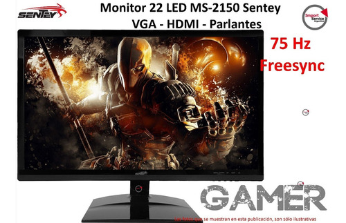 Imagen 1 de 9 de Monitor 22  Led Ms-2150 Sentey Vga/hdmi/parlante Gamer 75 Hz