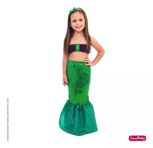 Roupa Fantasia Sereia Mesversario C Tiara Ariel Bebe Menina - Dgbabykids -  Fantasias para Bebês - Magazine Luiza