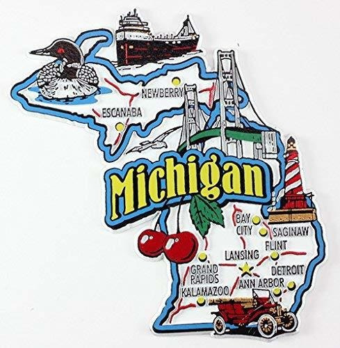 Imán Coleccionable De Michigan Landmarks.