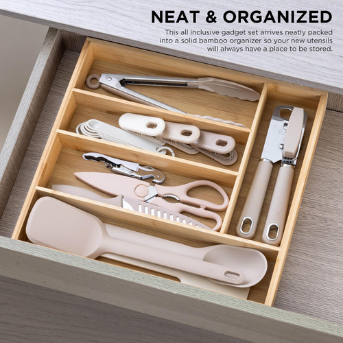 Juego De Utensilios De Cocina Cook With Color Bamboo, 18 Pie