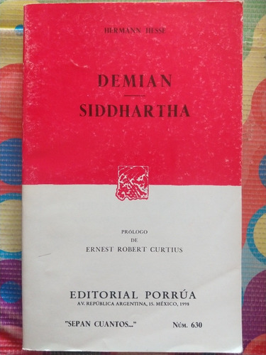 Libro Demian Siddhartha Hermann Hesse Y