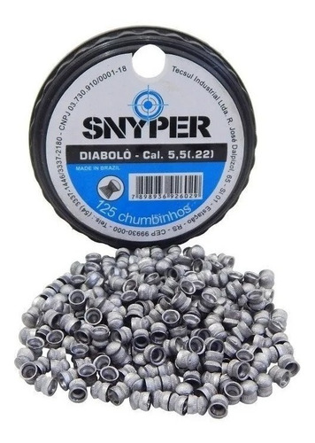 Imagem 2 de 3 de Kit 5 Cx Chumbinho Snyper Diabolo 5,5mm - 625 Unidades