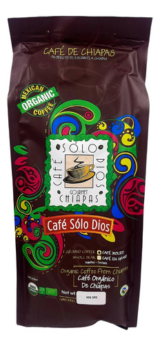 Café Sólo Dios, Molido Orgánico, Artesanal, 900g. Chiapas