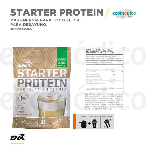 Starter Protein Ena 400 Grs Proteina Desayuno