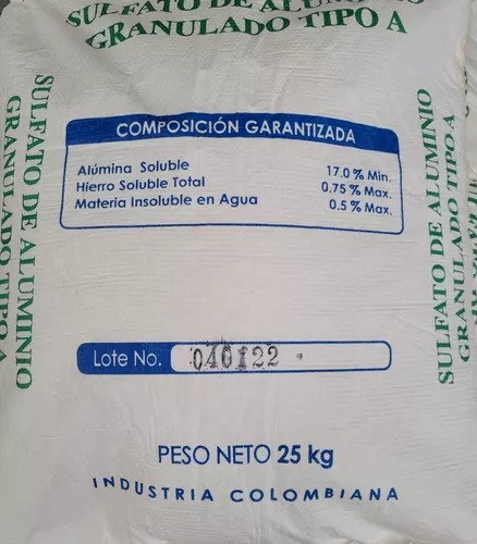 Sulfato De Aluminio Tipo A  (25 Kilos)