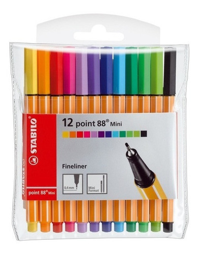 Marcador Rotulador Stabilo Point 88 Mini Set 12 Colores