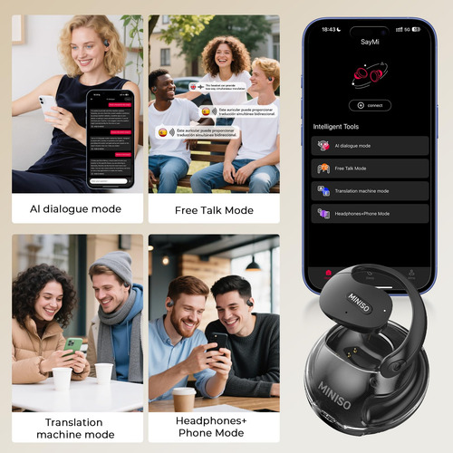Auriculares Miniso X15 Pro Traductor Bluetooth 135 Idiomas Color