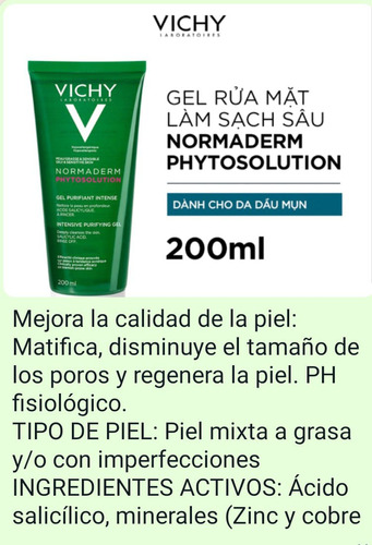 Vichy Gel Purificante, Matificador