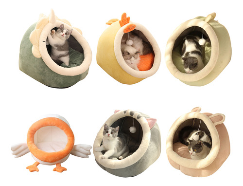 Cojín Para Casa De Gato, Cálido Y Acogedor, Cama Para Mascot