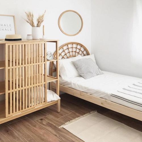Imagen 7 de 7 de Cama Sencilla En Madera Natural Maciza 80 X 190 Ref: Bose