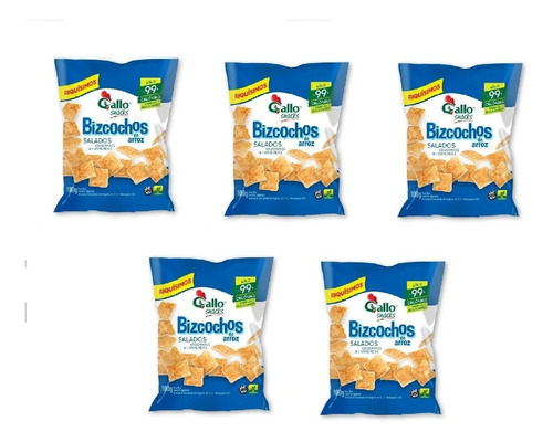 Pack X 5 Bizcochos Gallo Salados  X 100grs ( Celiacos )