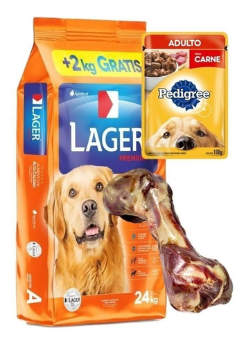Imagen 1 de 2 de Lager Adulto 22kg+2 Dentastix (higiene Bucal)