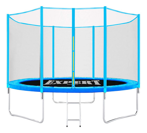 Cama elástica Expert Kids CME001430 con diámetro de 4.3 m, color del cobertor de resortes azul y lona negra