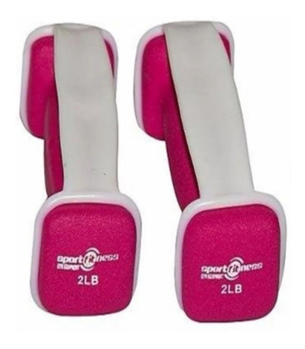 Set Mancuernas X2 Unds 2lb C/u Encauchetada Pilates Pesa Gym