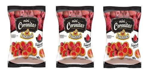 Pack X 3 Galletitas  Mini Coronitas Frambuesa X 140 Grs