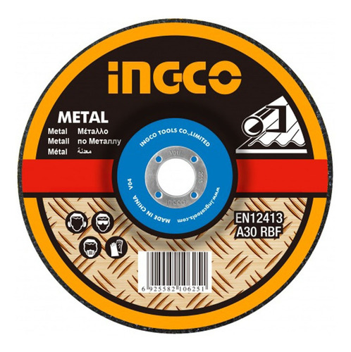Disco De Debaste Para Metal 6,0mm 180mm 7 Ingco Mgd601801