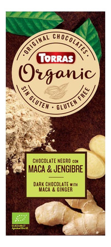 Chocolate Torras Organic Maca Jengibre X 100g