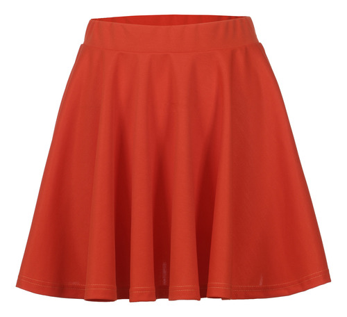 Minifalda Básica Versátil Y Elástica Con Pliegues Acampanado
