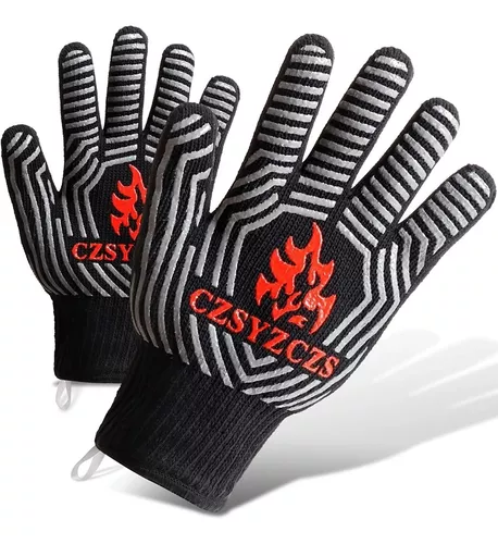 Guantes barbacoa BBQ horno cocina resistente al calor 800° algodón interior  1 par