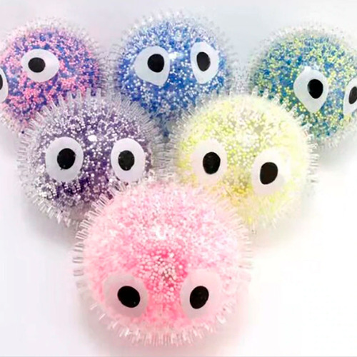 Imagen 4 de 8 de Squishy Pelota Gigante Con Luz Pinches Silicona Antiestres