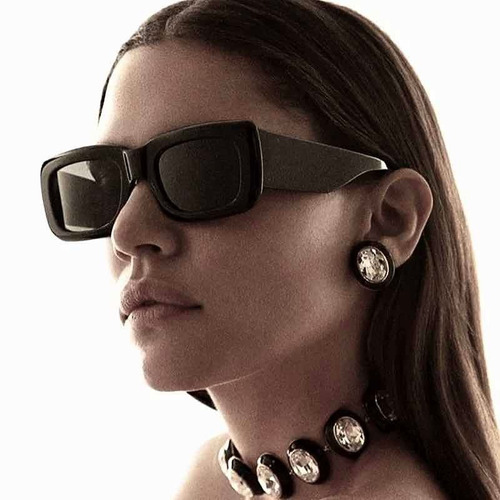 Óculos De Sol Quadrado Grande Blogueira Luxo Proteção 400uv