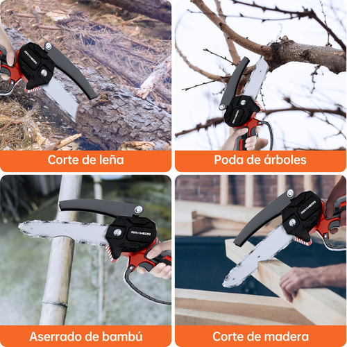 Mini Motosierra Inalambrica Portatil Con 2 Baterías De 6 In