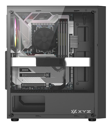 Gabinete Xyz Portal 200 A-rgb Atx Black Fan