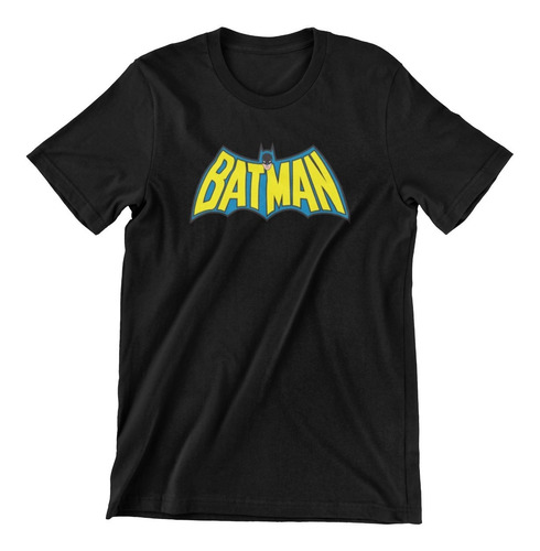 Polera Batman - Logo Letras Celeste - 100% Algodon