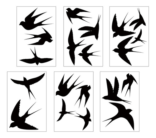 Pegatinas De Pájaros, 6 Hojas, 20 Piezas, Previenen Golpes