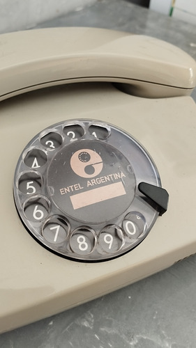 Telefono Fijo Antiguo Entel Con Disco Color Gris Argentina Gris (Usado)