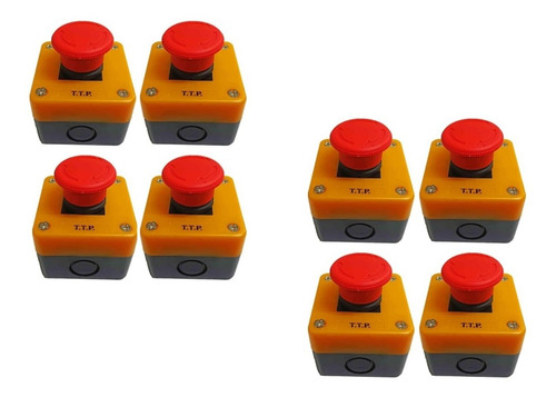 Boton Parada De Emergencia Nc + Na Pack 8 Unidades
