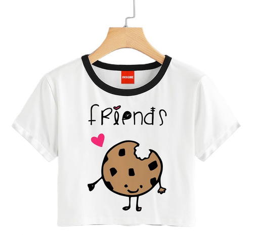 Blusas Mejores Amigas Leche Galleta Friends Playera Crop 732