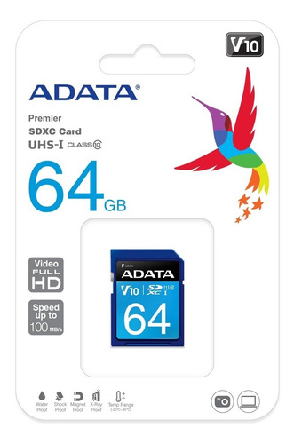 Imagen 2 de 4 de Tarjeta de memoria Adata ASDX64GUICL10-R Premier 64GB