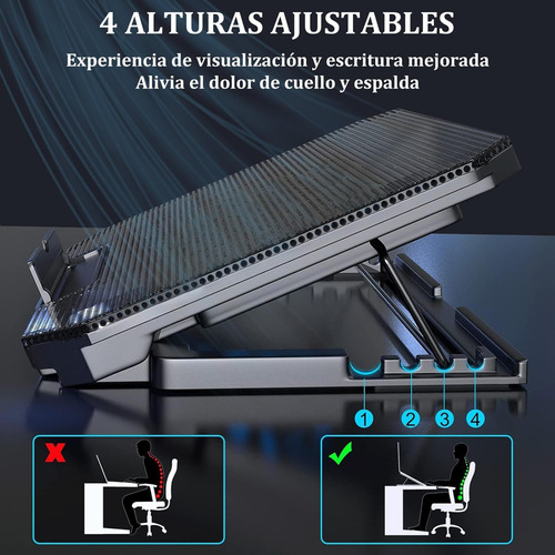 Ventilador Laptop, Base Refrigeración Ordenador Portátil