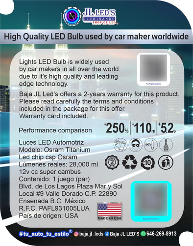 Foco Led Bulbo Luz Alta/baja Osram 150w 28000lm H4/h13/9007
