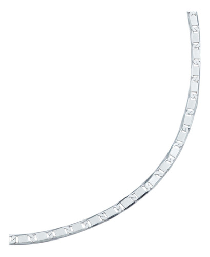 Pulsera Marinera Delgada Lisa Mujer Amor Plata 925 Color Plateado Diámetro 6 Cm Largo 18 Cm