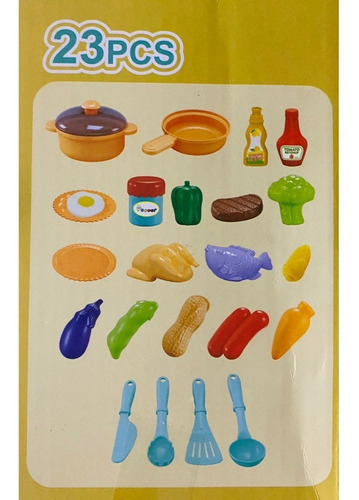 Imagen 3 de 4 de Cocina De Juguete Para Niños 23 Pcs