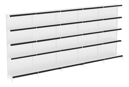 Gondola Parede Alt 1,70 X 5mts 1 Inicial + 4 Continuação Kit Cor Preto