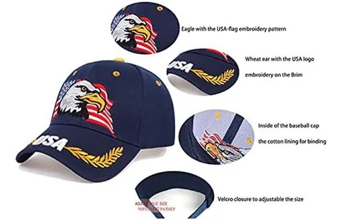 Usa-bandera Eagles-hat American Baseball-cap Bordado Azul Ma