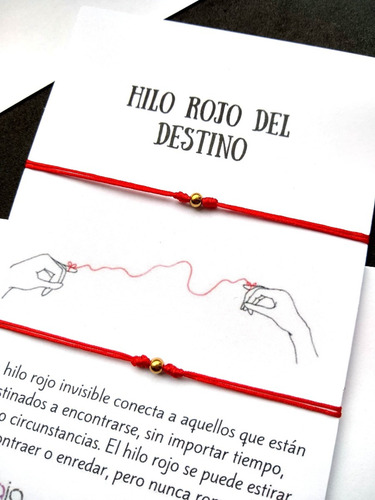 Manillas Hilo Rojo Del Destino Acero Dorado Regalo H1901