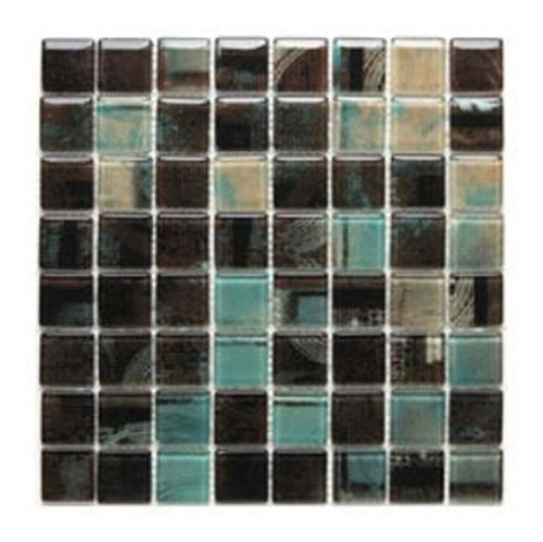 Malla Vidrio Krystales Prana Turquesa 28.4x28 Brillante