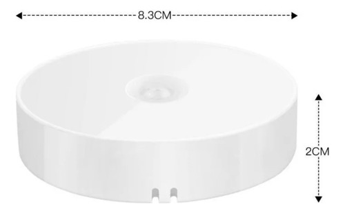 Luz Led Con Sensor Movimiento Recargable Usb Adhesiva Iman Interior Clóset Escalera Noche Emergencia Luz Nocturna Automática Pared Techo 100° Blanca