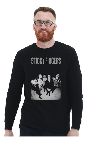 Polera Ml Sticky Fingers Band Photo Rock Impresión Directa